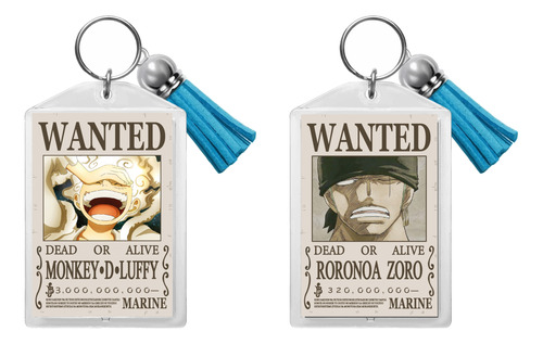 2pz Llavero Acrílico One Piece Recompensa Mugiwaras Mugiwaras