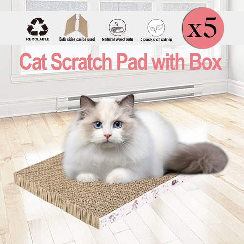 5 Packs En 1 Almohadilla Para Arañar Gatos Con Caja,...