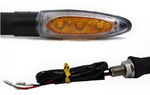 Imagen 2 de 4 de X2 Luz Intermitente Moto Led Premium Ámbar Super Brillo