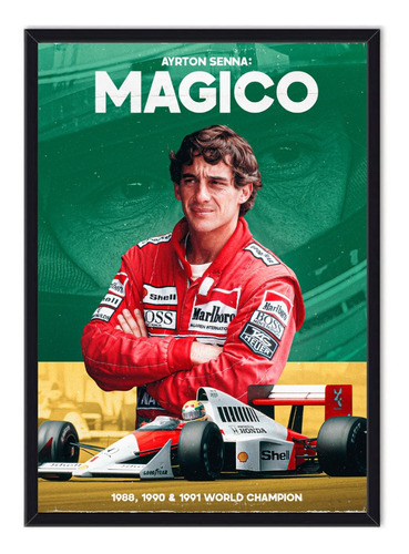 Cuadro Enmarcado - Póster Ayrton Senna - Fórmula 1 