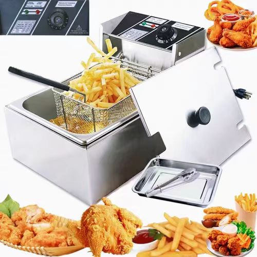 Freidora De Aceite Eléctrica Automática Acero Inoxidable 6l