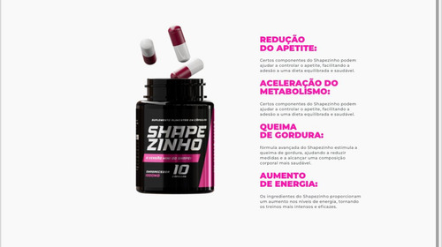 Emagrecedor Shapezinho 10 Cápsulas Sem Sabor