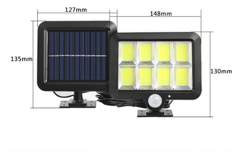 Luz Solar 160 Cob Con Sensor De Movimiento Exterior, Luz Sol
