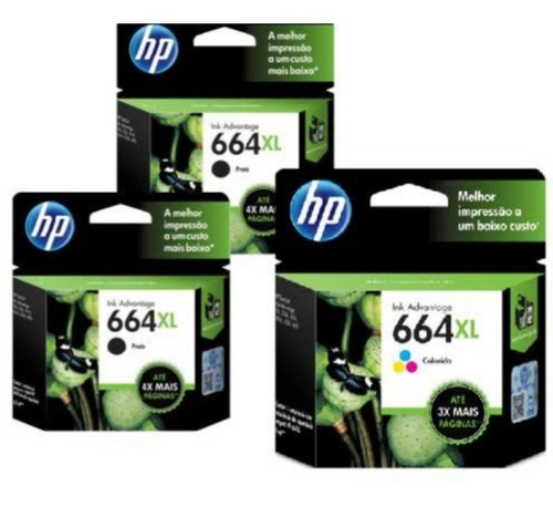 Imagem 1 de 1 de Cartuchos Hp 664xl Preto E Colorido Originais Hp E Lacrado