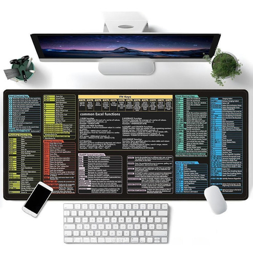 Almofada De Computador Com Atalhos Do Excel Tapê 30x80x03cm