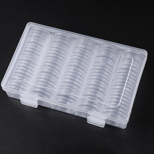 Estuche Para Cápsulas De Monedas De 100 Piezas De 25 Mm Con