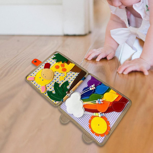 Tablero De Fieltro Ocupado Para Niños, Libro De Tela Para