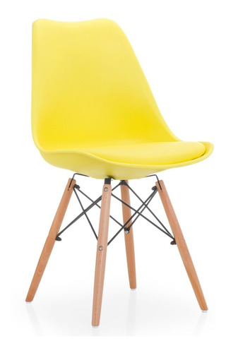 Set 4 Silla Tulip Eames Escandinava Amarilla - Alto Impacto