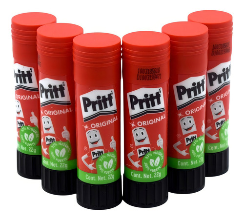 Pegamento Lapiz Adhesivo Pritt 22g Cont. 6 Piezas