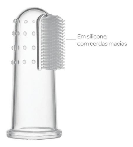 Imagem 2 de 6 de Massageador Gengiva Com Case Bebê Dedeira Higiene Bucal Buba