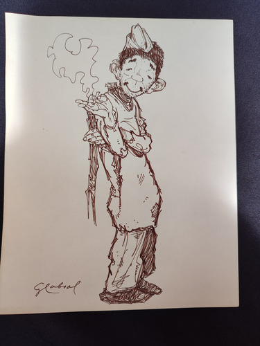 Antiguo Dibujo De Cantinflas Firma Chango Cabral (Usado)