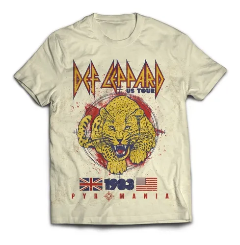 Camiseta Def Leppard Pyromania 1983 Beige Rock Activity