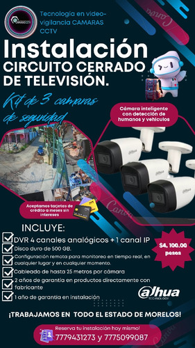 Kit Completo De Cámaras De Seguridad Con Instalación Incluid
