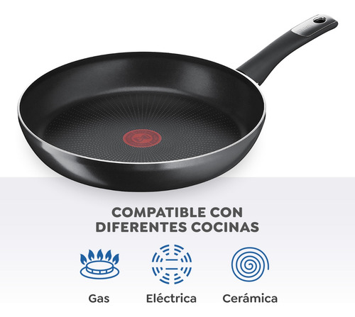 Sartén T-fal 30cm Hard Titanium Plus Antiadherente Color Negro