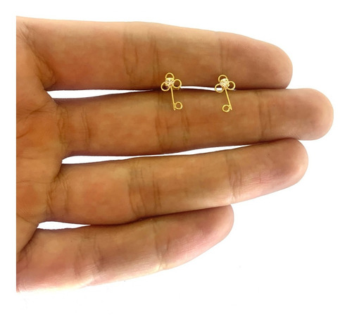 Arete Broquel Silueta Llave Oro 10k Kt / Niña Mujer Regalo