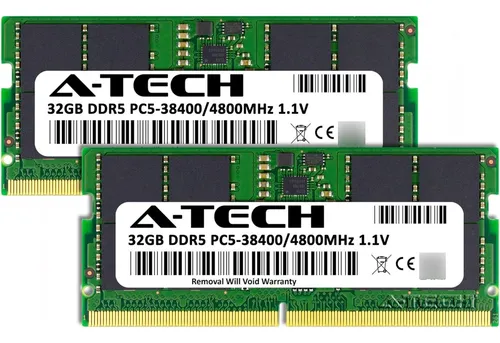 Set De Memorias Ram A-tech, 2 X 32 Gb Ddr5 4800 Mhz Sodimm