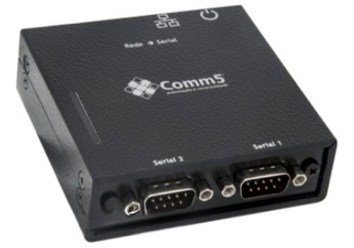 Conversor De Rede Para 2 Saídas Seriais Rs232 Comm5 2s-tcp-2 Cor Preto
