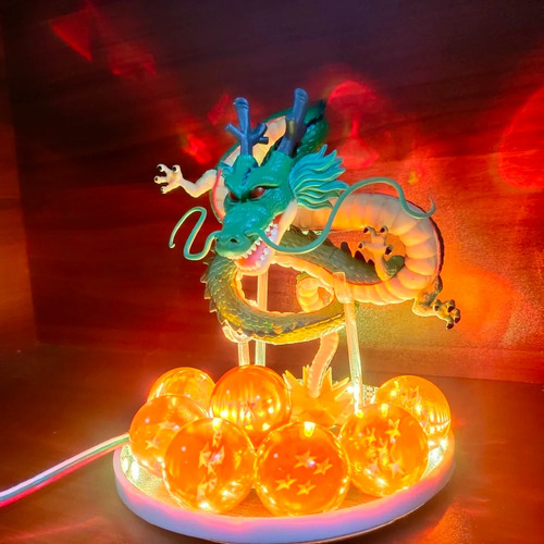 Figura De Shenlong Con Esferas Del Dragon Y Luz Led 17cm