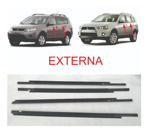 Pestana Externa Vidro Mitsubishi Outlander 2007-2013