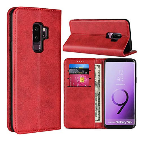 Funda Para Galaxy S9 Plus Wine Rojo Cowhide Pattern Leather