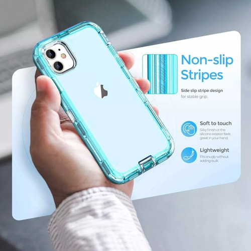 Funda Case De Uso Rudo Para iPhone Transparente Antigolpes