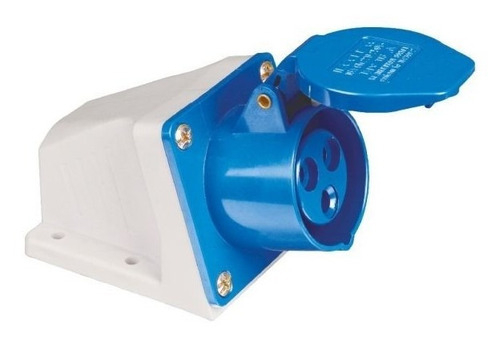 Tomada Industrial De Parede 2p+t Azul 220v 16a Lukma