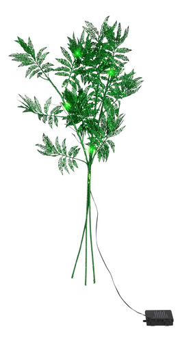 Luces De Belén Iluminadas Sprig De Hoja De Oro Verde