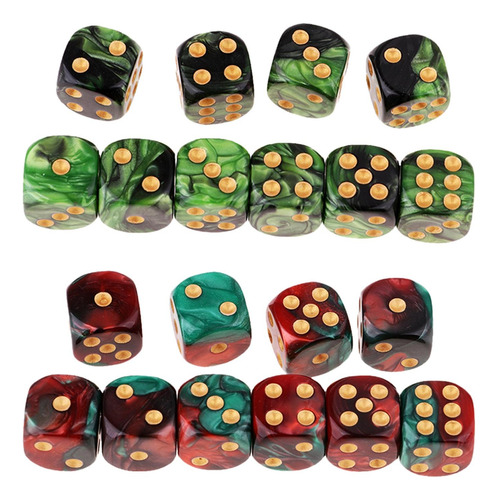 20x Dados De Juego De 6 Lados Dados De 16 Mm Para Juegos De