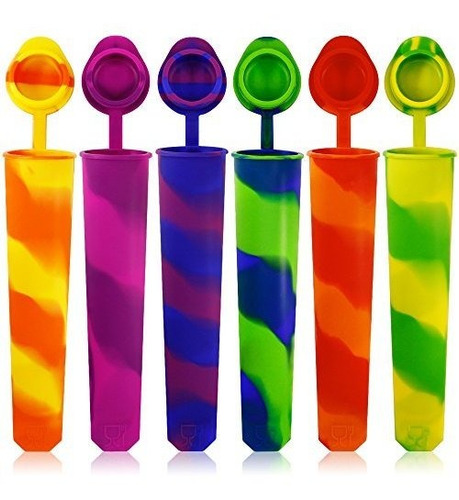 Silicona Ice Pop Molds Set De 6 Maxin Molde De Color Rainbow