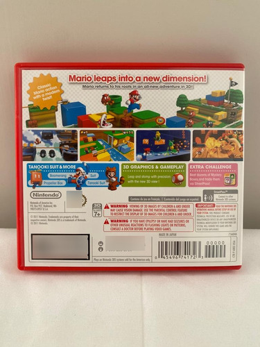 Super Mario 3d Land, Nintendo 3ds, 2ds Y 3dsxl (Usado)