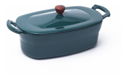 Olla Cacerola Oval Hierro Fundido Esmaltado Lafont 7,5 Lts. Color Verde