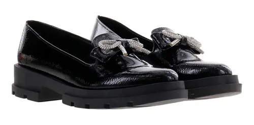 Mocasines Mujer De Superficie Charol Suela Chunky