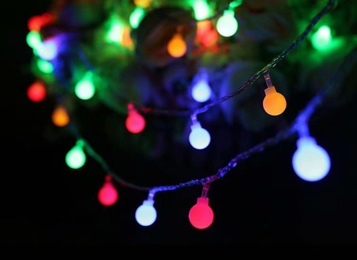 Varal Pisca Led 100 Bolas 10m Colorido Decoração Festa