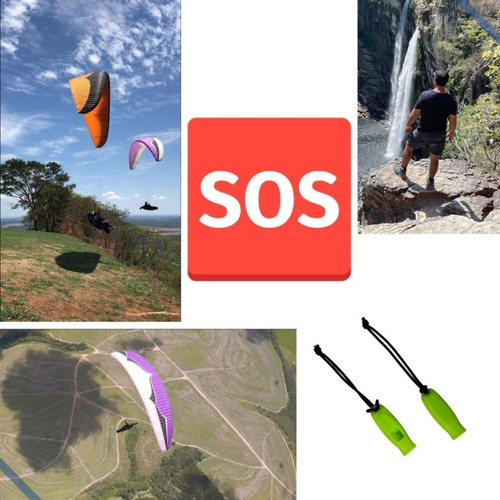 Kit 2 X Apito De Sobrevivência Emergência, Resgate, Socorro! Cor Verde Neon