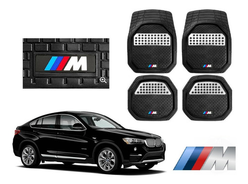 Tapetes 4pz Charola 3d Logo M-series Bmw X4 2014 A 2020