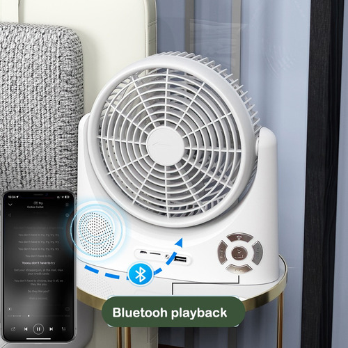 Radio Portátil Con Bocina Bluetooth Usb Con Ventilador Recar