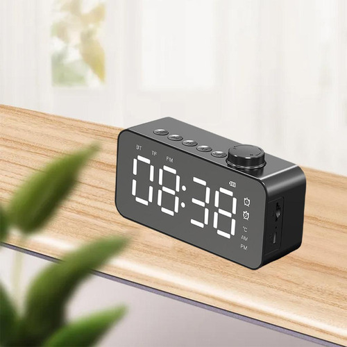 Radio Reloj Despertador Con Altavoz Bluetooth Radio Fm