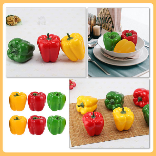 12 Unidades De Pimientos Morrones Con Forma De Vegetales Sim