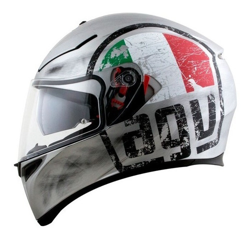 Capacete Agv K3 Sv Scudetto Viseira Solar Prata Fosco