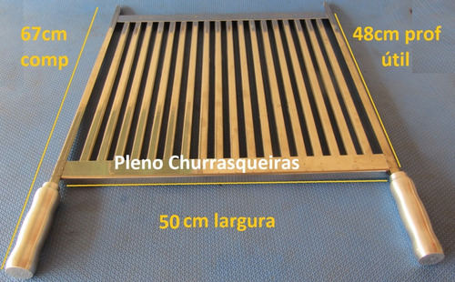 Grelha Em Inox Uruguaia Parrilha Para Churrasco 50cm Largura