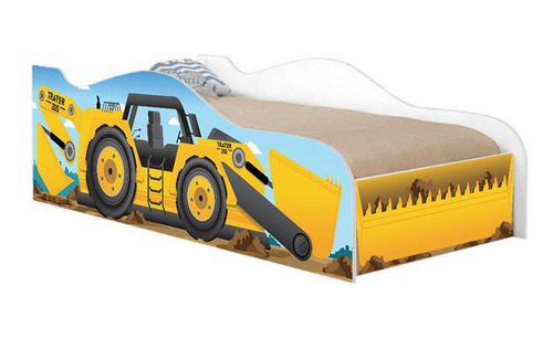 Cama Infantil Premium Kids Tractor Amarelo Com Colchão