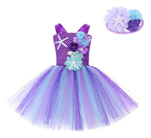 Vestido Infantil Cosplay De Princesa Sirena