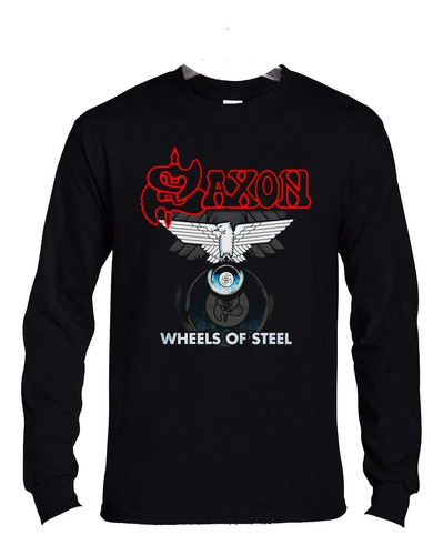 Saxon Wheels Of Steel 2 Manga Larga Metal Abominatron