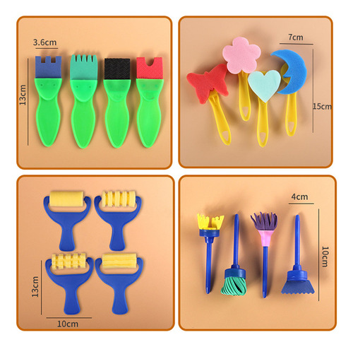 Set De 30 Pinceles For Niños Con Delantal.arte.manualid