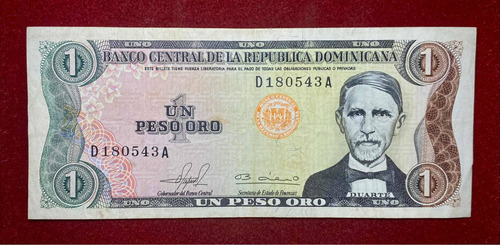 Billete 1 Peso Oro República Dominicana 1981 Pick 117 B