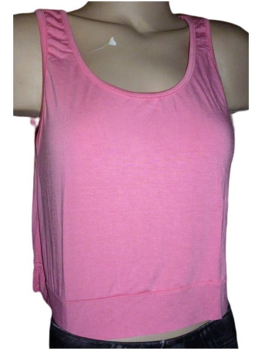 Musculosa Top Crop Remera Corta Pupera Con Lycra Vs Colores 