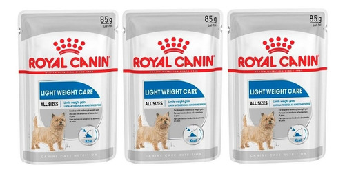 Kit 3 Unidades Ração Sachê Light Weight Care 85g Royal Canin