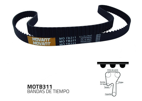 Imagen 1 de 1 de Banda Tiempo Volvo S40 1.9l 2000-2001