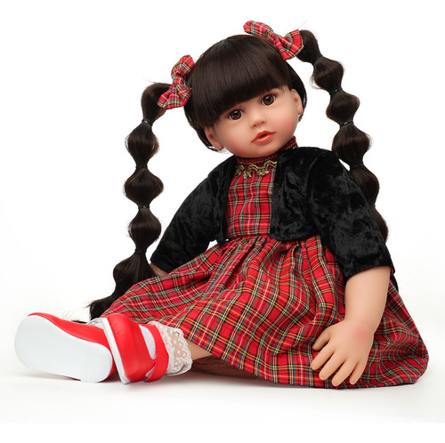 60cm Muñeca Bebé Reborn Con Cabello Largo