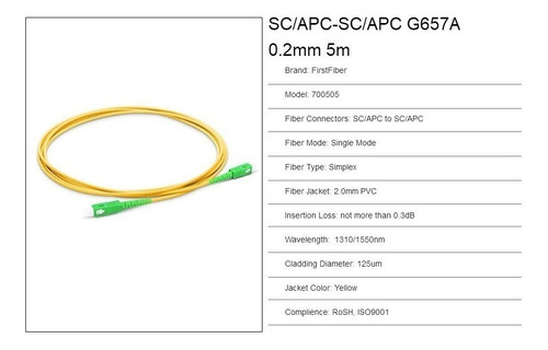 Imagen 3 de 10 de Cable De Fibra Optica 2 M Modem Etb Sc-apc A Sc-apc Monomodo